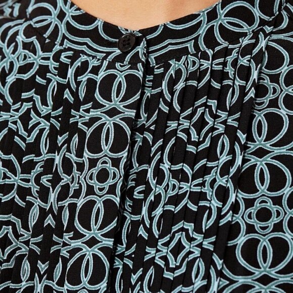 💕TORY BURCH💕 Massey Shirt Dress  ~ 100% Silk Black Pompidou 2 - Picture 4 of 14